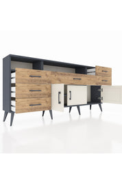 Arges Konsol 3 Raflı 6 Çekmeceli 3 Kapaklı 176x30x83 - S148M014V15A