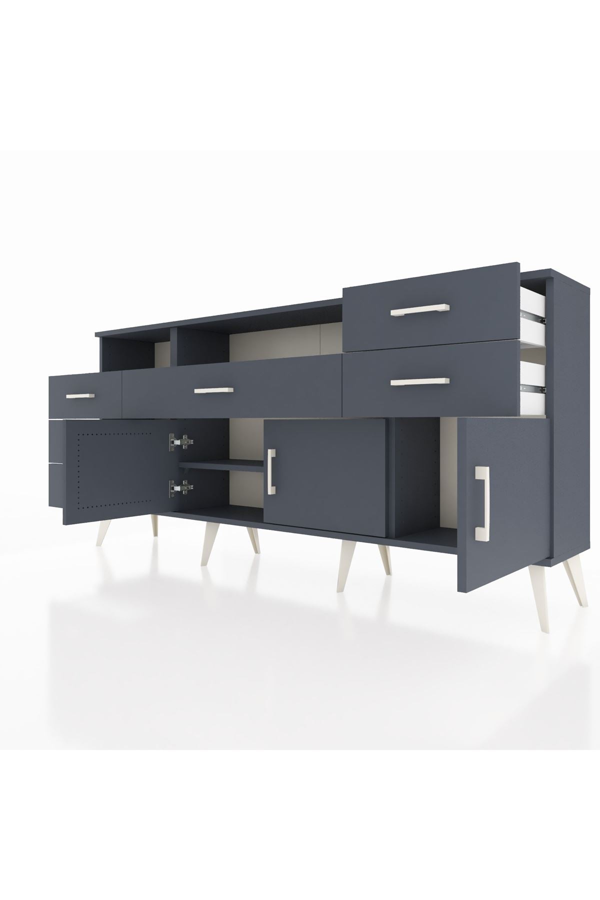 Arges Konsol 3 Raflı 6 Çekmeceli 3 Kapaklı 176x30x83 - S148M014V17A
