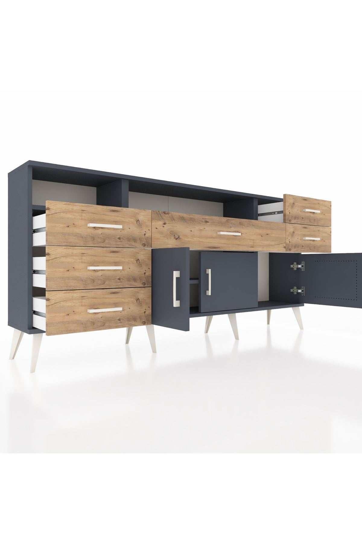 Arges Konsol 3 Raflı 6 Çekmeceli 3 Kapaklı 176x30x83 - S148M014V18A