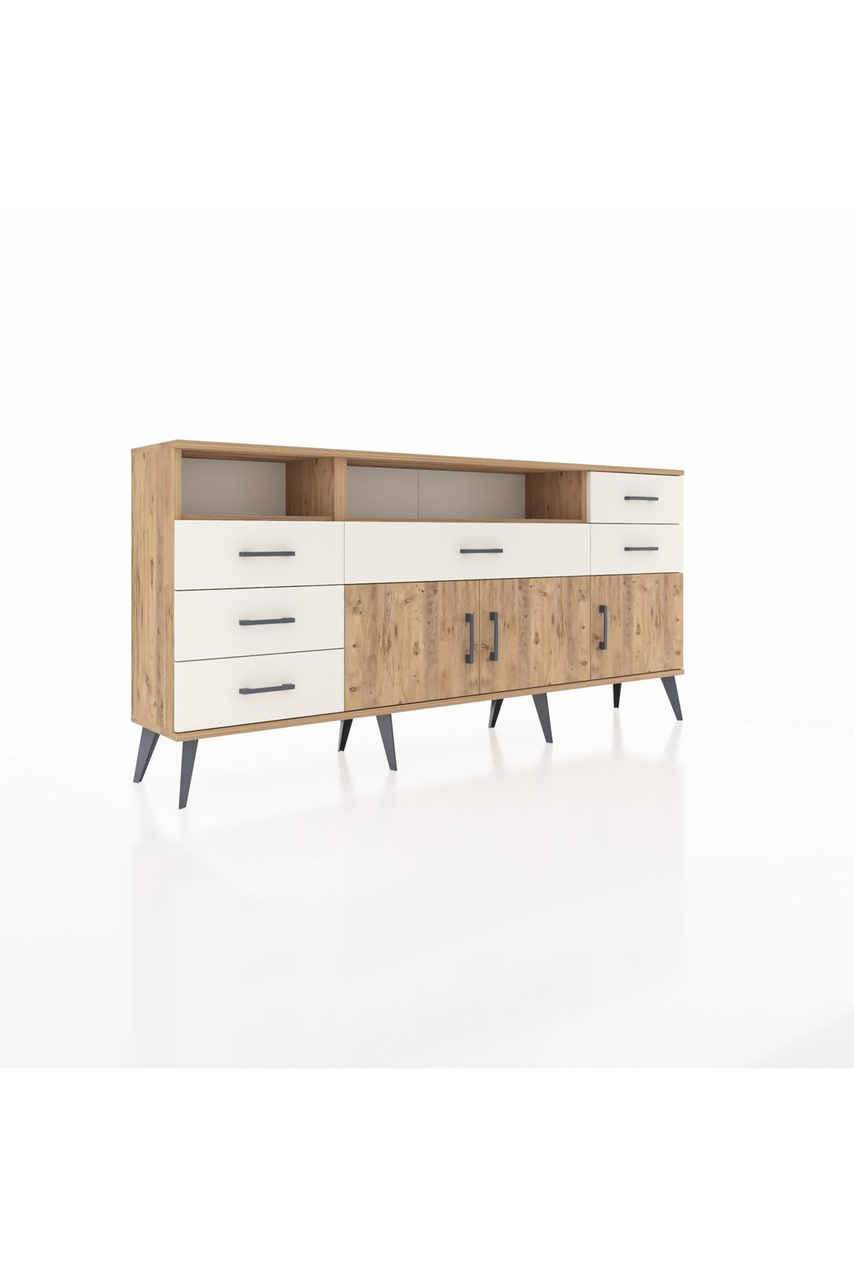 Arges Konsol 3 Raflı 6 Çekmeceli 3 Kapaklı 176x30x83 - S148M014V19A