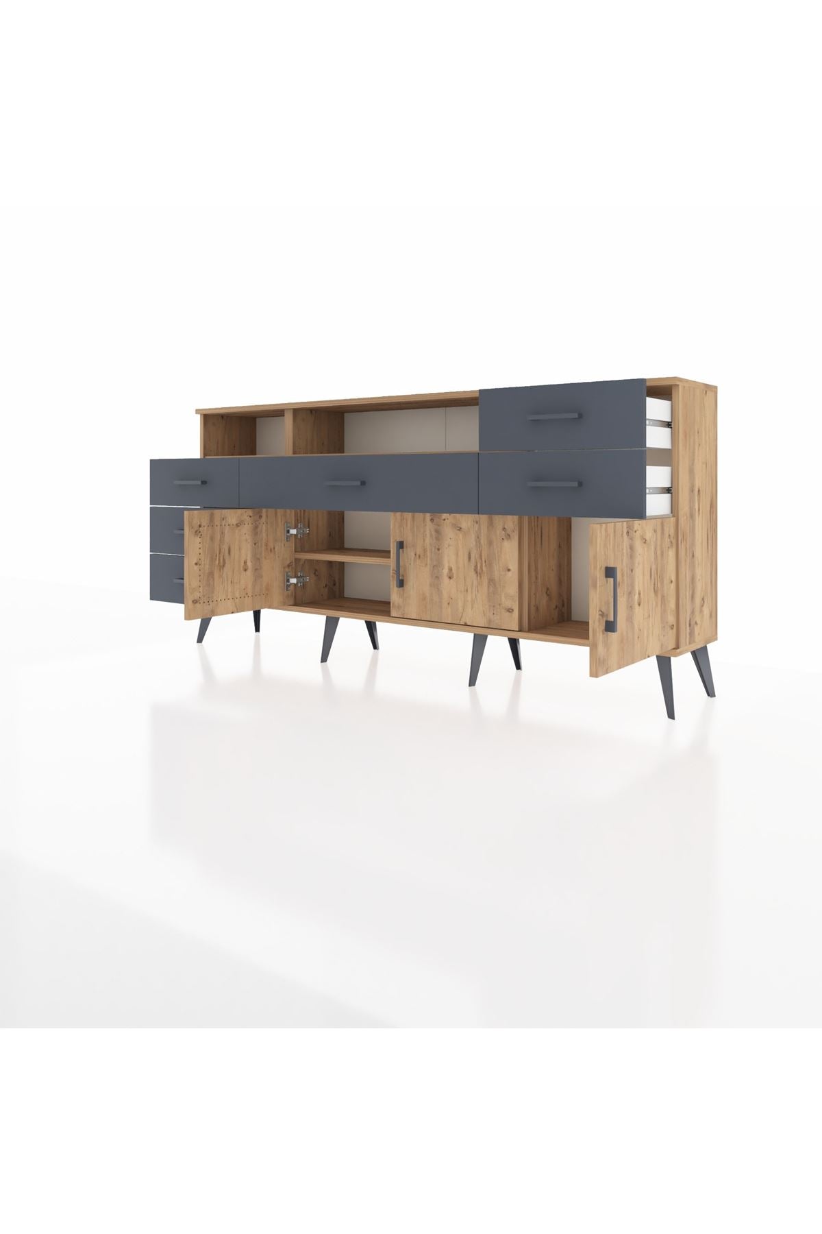 Arges Konsol 3 Raflı 6 Çekmeceli 3 Kapaklı 176x30x83 - S148M014V20A