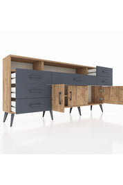 Arges Konsol 3 Raflı 6 Çekmeceli 3 Kapaklı 176x30x83 - S148M014V20A