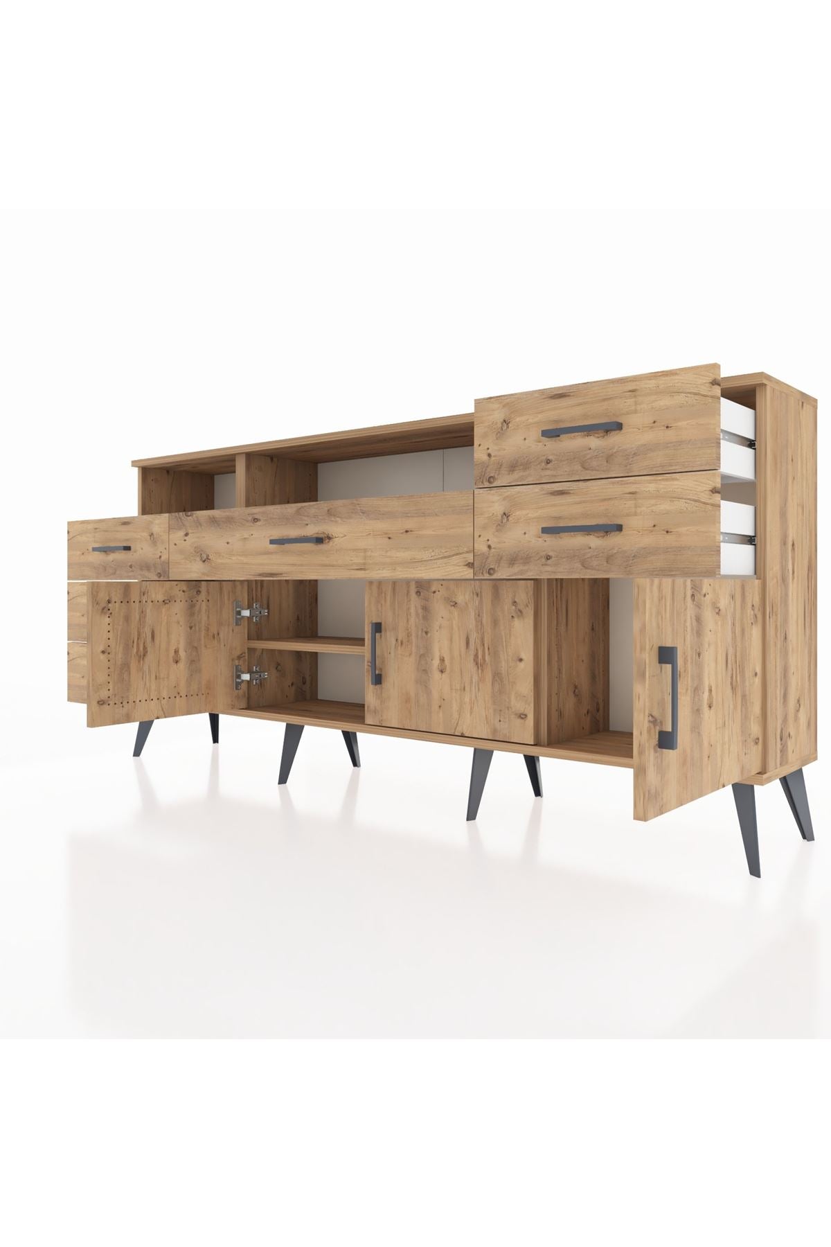 Arges Konsol 3 Raflı 6 Çekmeceli 3 Kapaklı 176x30x83 - S148M014V21A