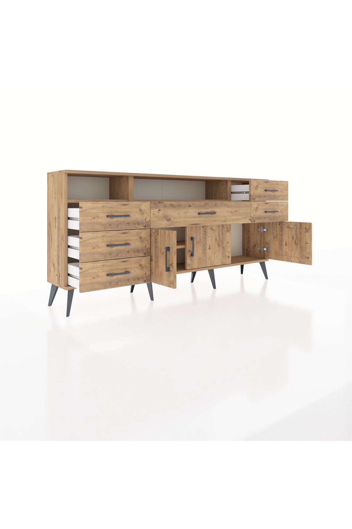 Arges Konsol 3 Raflı 6 Çekmeceli 3 Kapaklı 176x30x83 - S148M014V21A