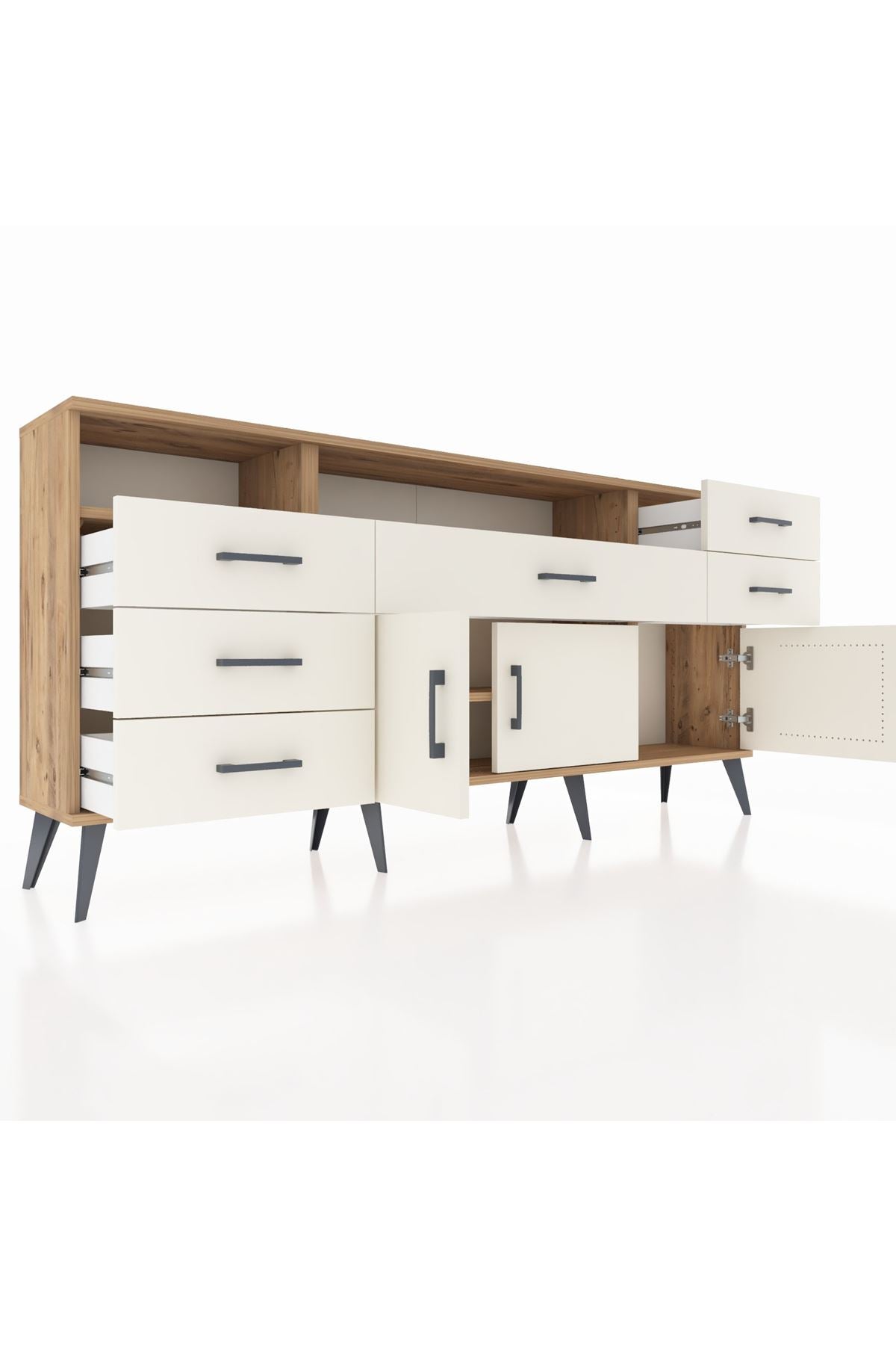 Arges Konsol 3 Raflı 6 Çekmeceli 3 Kapaklı 176x30x83 - S148M014V22A