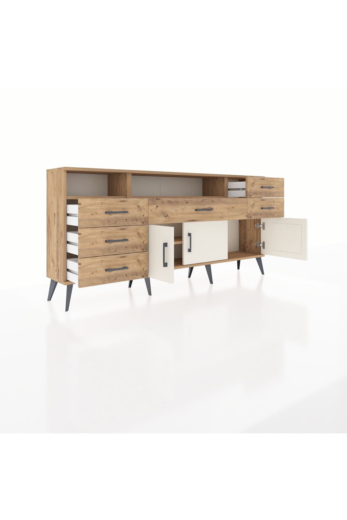 Arges Konsol 3 Raflı 6 Çekmeceli 3 Kapaklı 176x30x83 - S148M014V24A