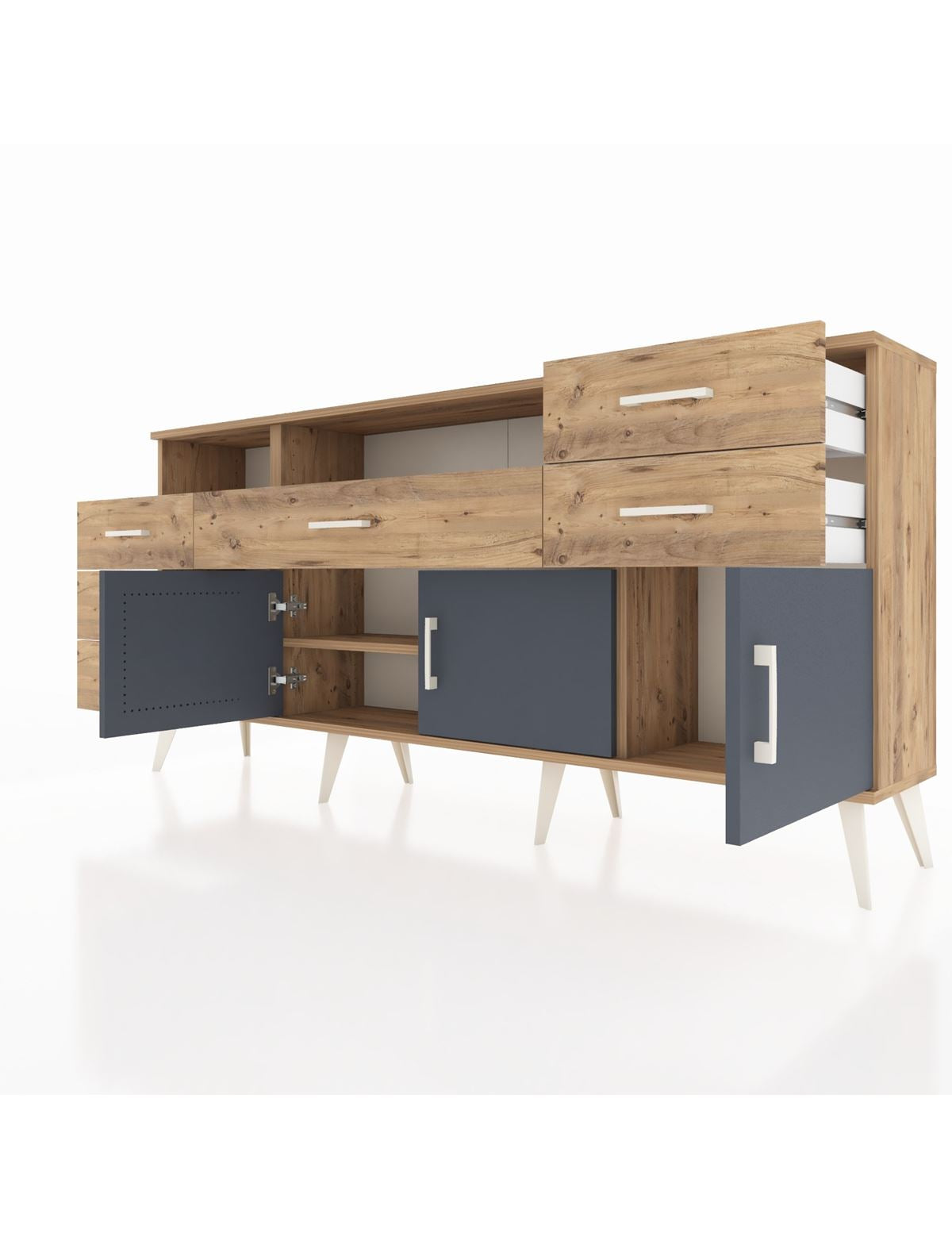 Arges Konsol 3 Raflı 6 Çekmeceli 3 Kapaklı 176x30x83 - S148M014V27A