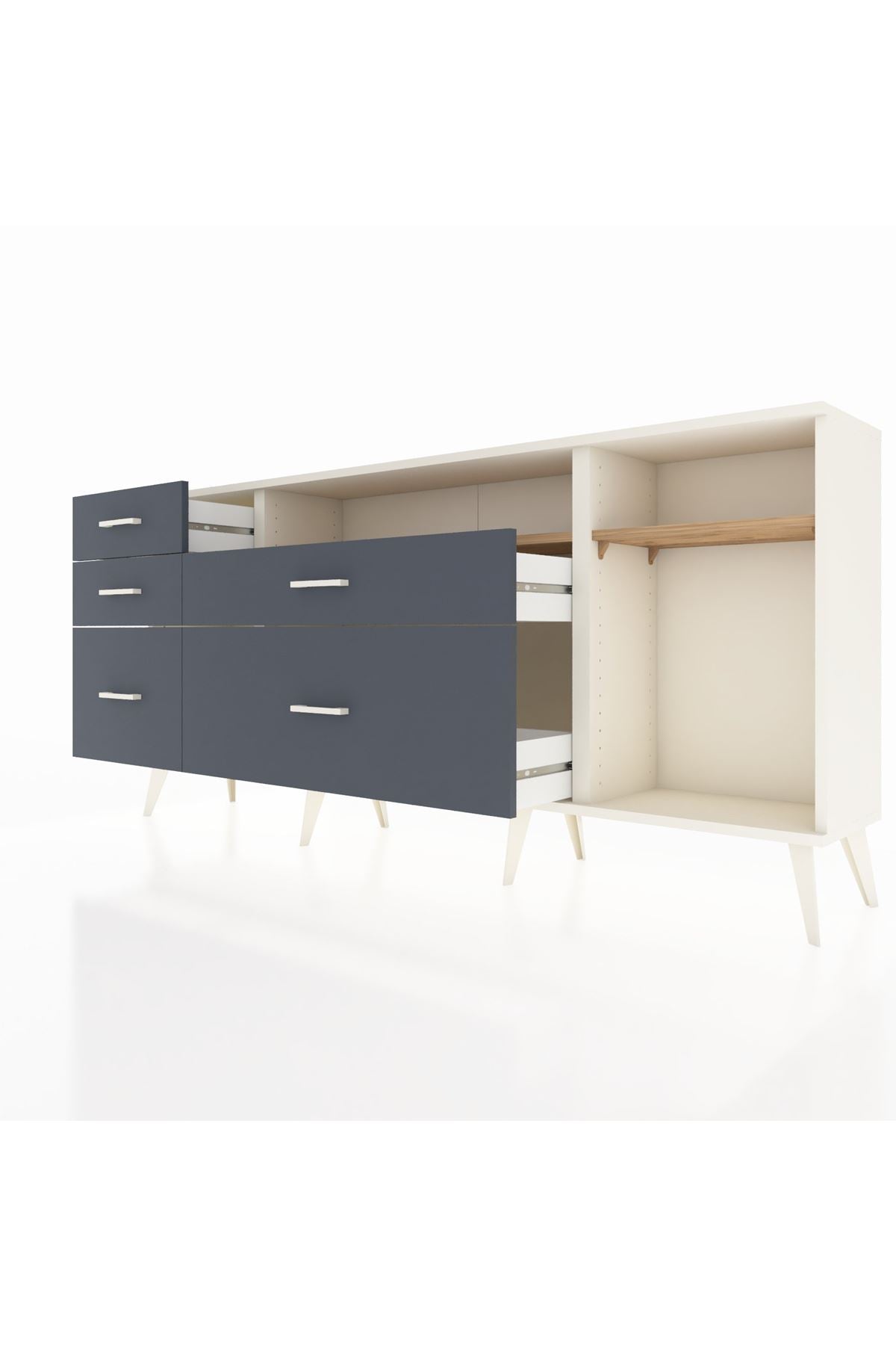 Arges Konsol 2 Raflı 5 Çekmeceli 176x30x83 - S148M015V02A