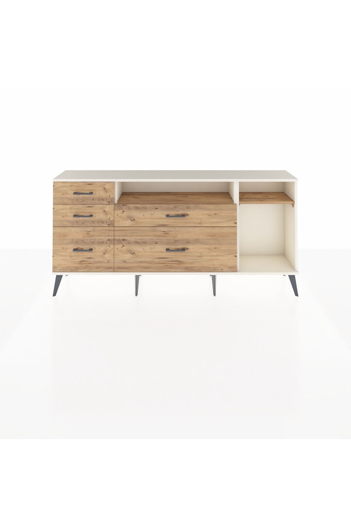 Arges Konsol 2 Raflı 5 Çekmeceli 176x30x83 - S148M015V03A