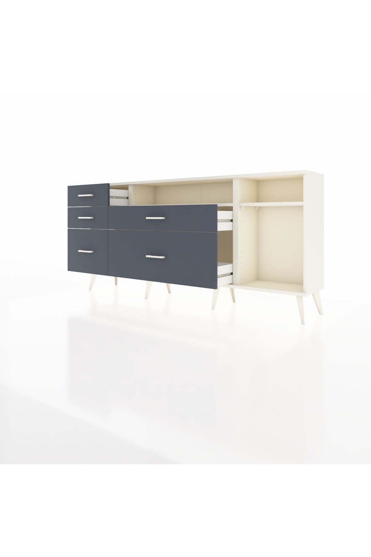 Arges Konsol 2 Raflı 5 Çekmeceli 176x30x83 - S148M015V05A