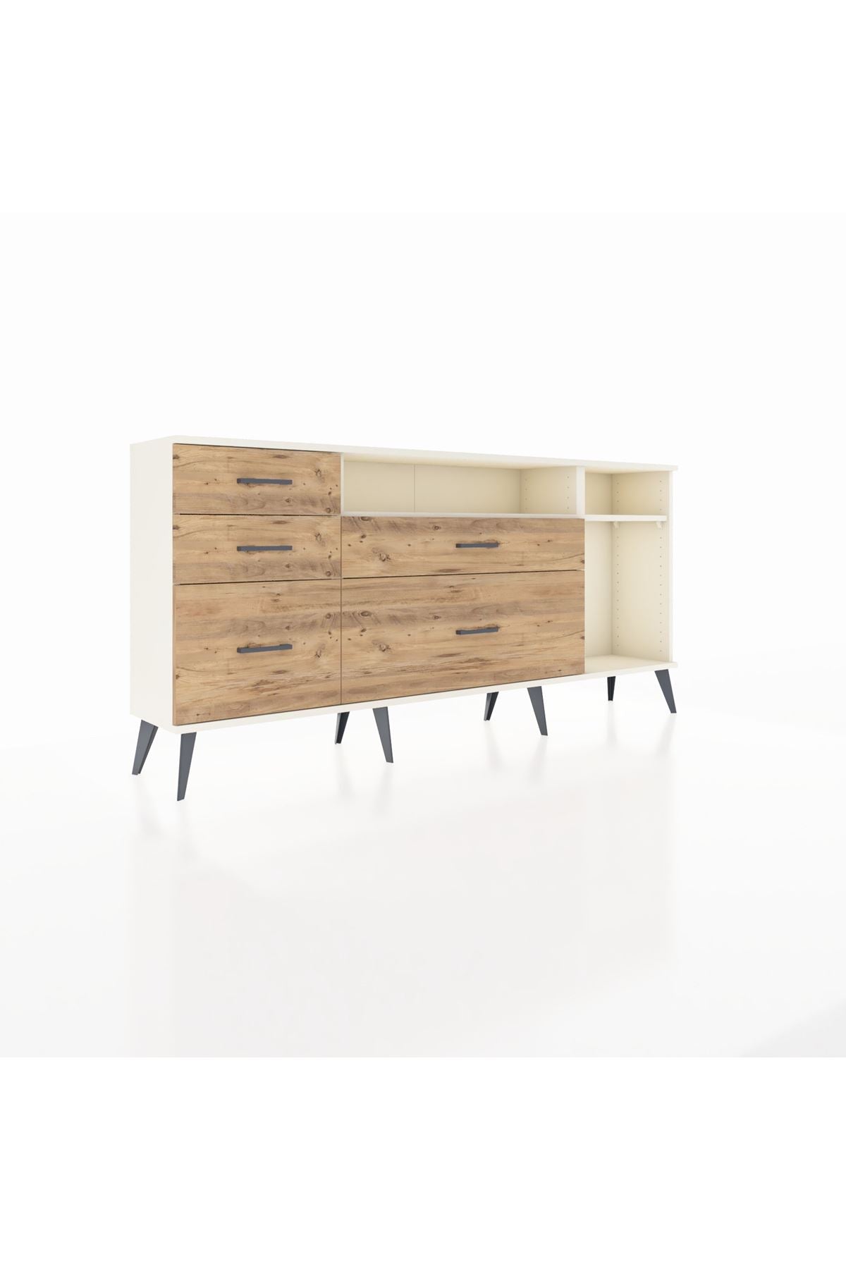 Arges Konsol 2 Raflı 5 Çekmeceli 176x30x83 - S148M015V06A
