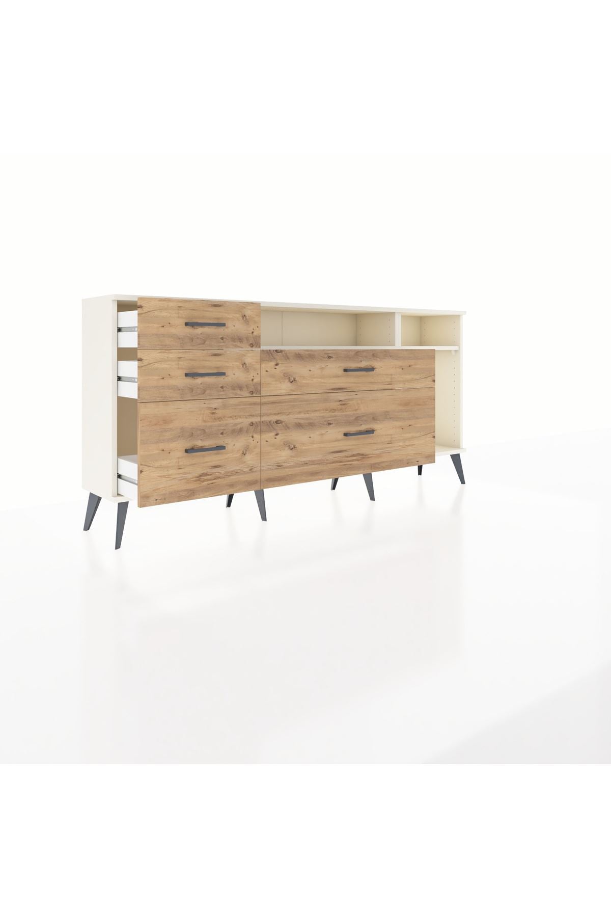 Arges Konsol 2 Raflı 5 Çekmeceli 176x30x83 - S148M015V06A