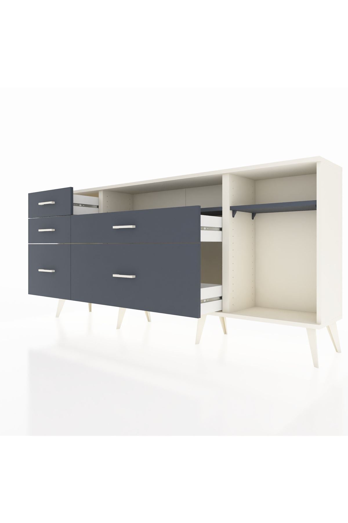 Arges Konsol 2 Raflı 5 Çekmeceli 176x30x83 - S148M015V08A