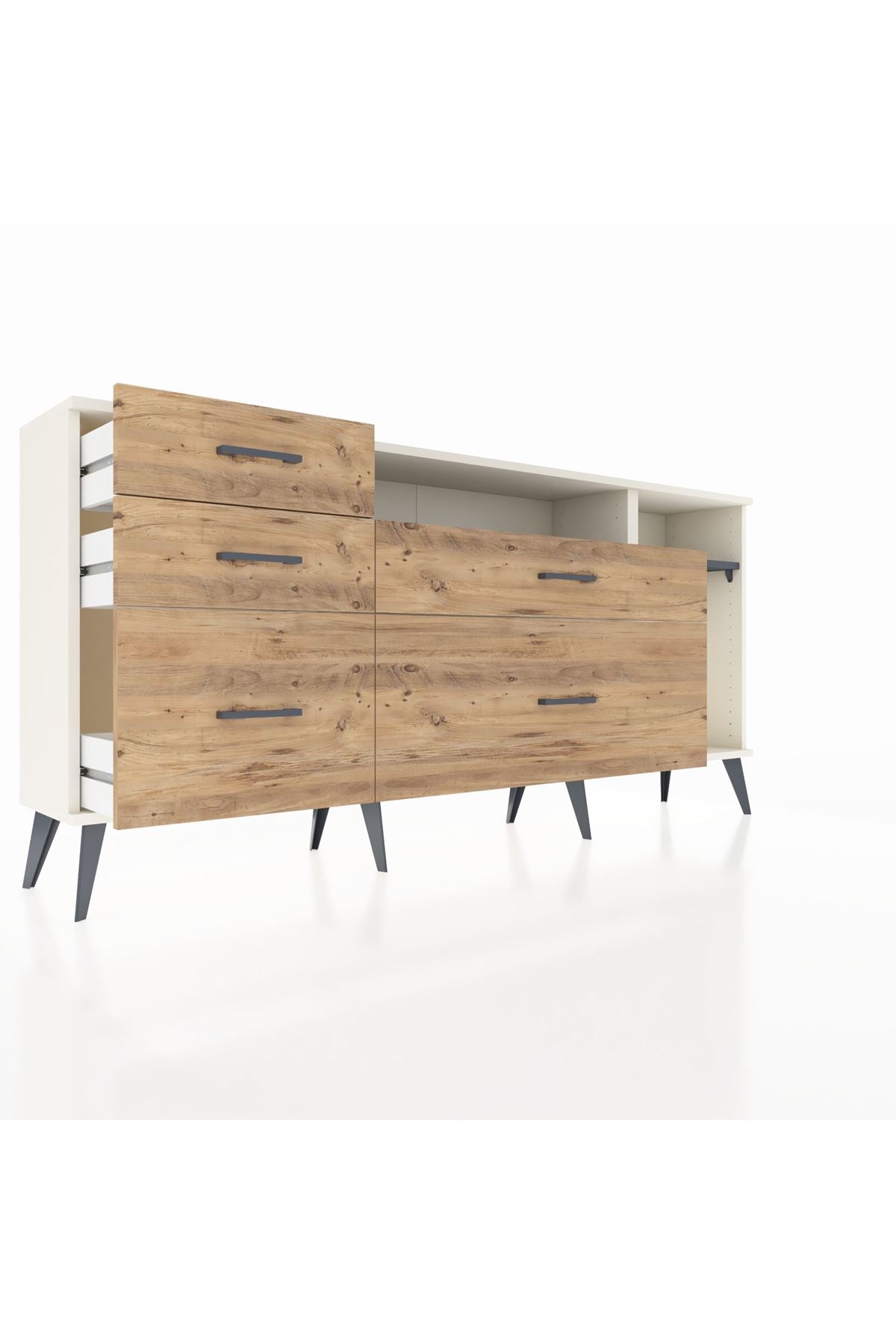 Arges Konsol 2 Raflı 5 Çekmeceli 176x30x83 - S148M015V09A