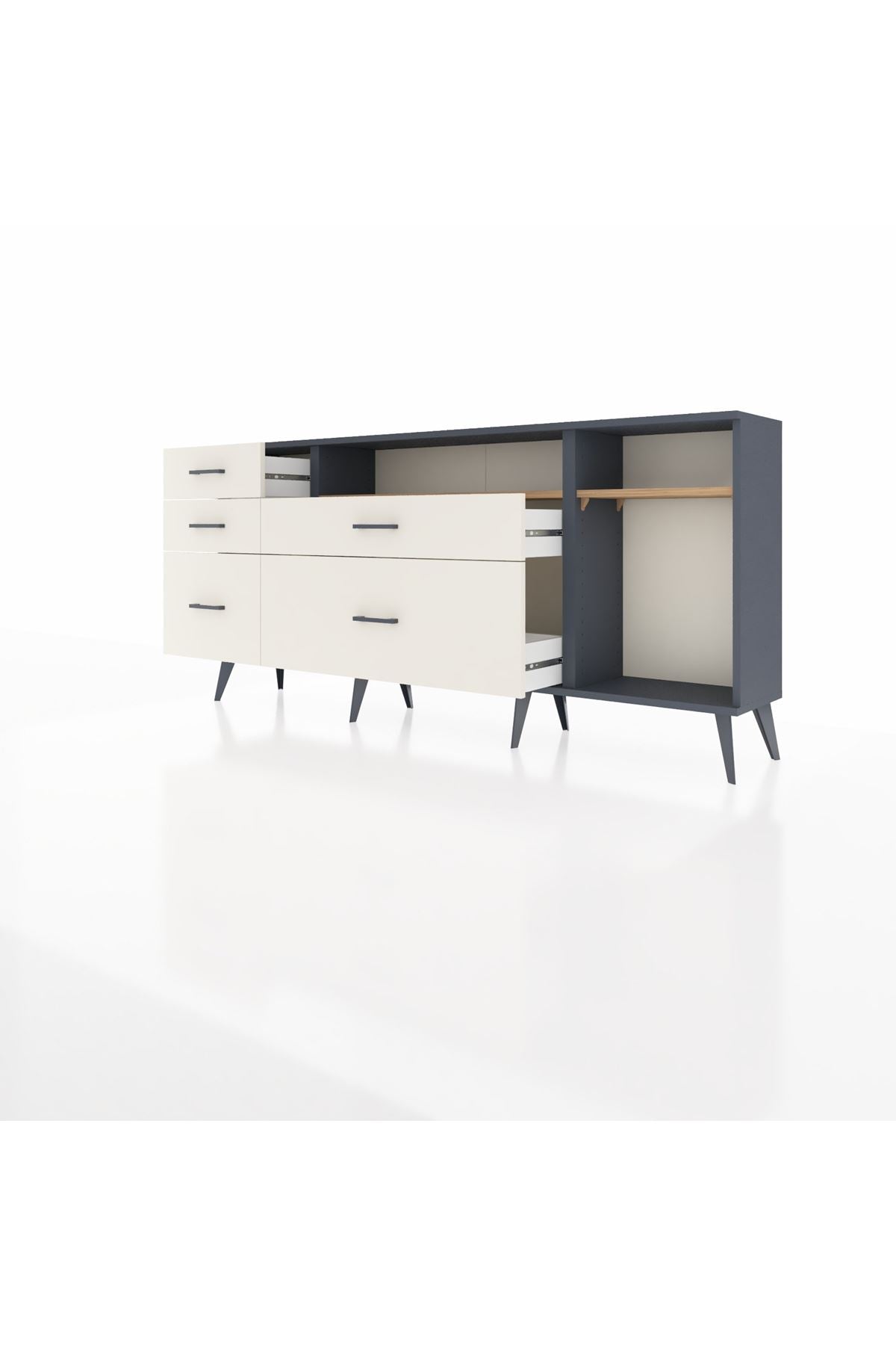 Arges Konsol 2 Raflı 5 Çekmeceli 176x30x83 - S148M015V10A