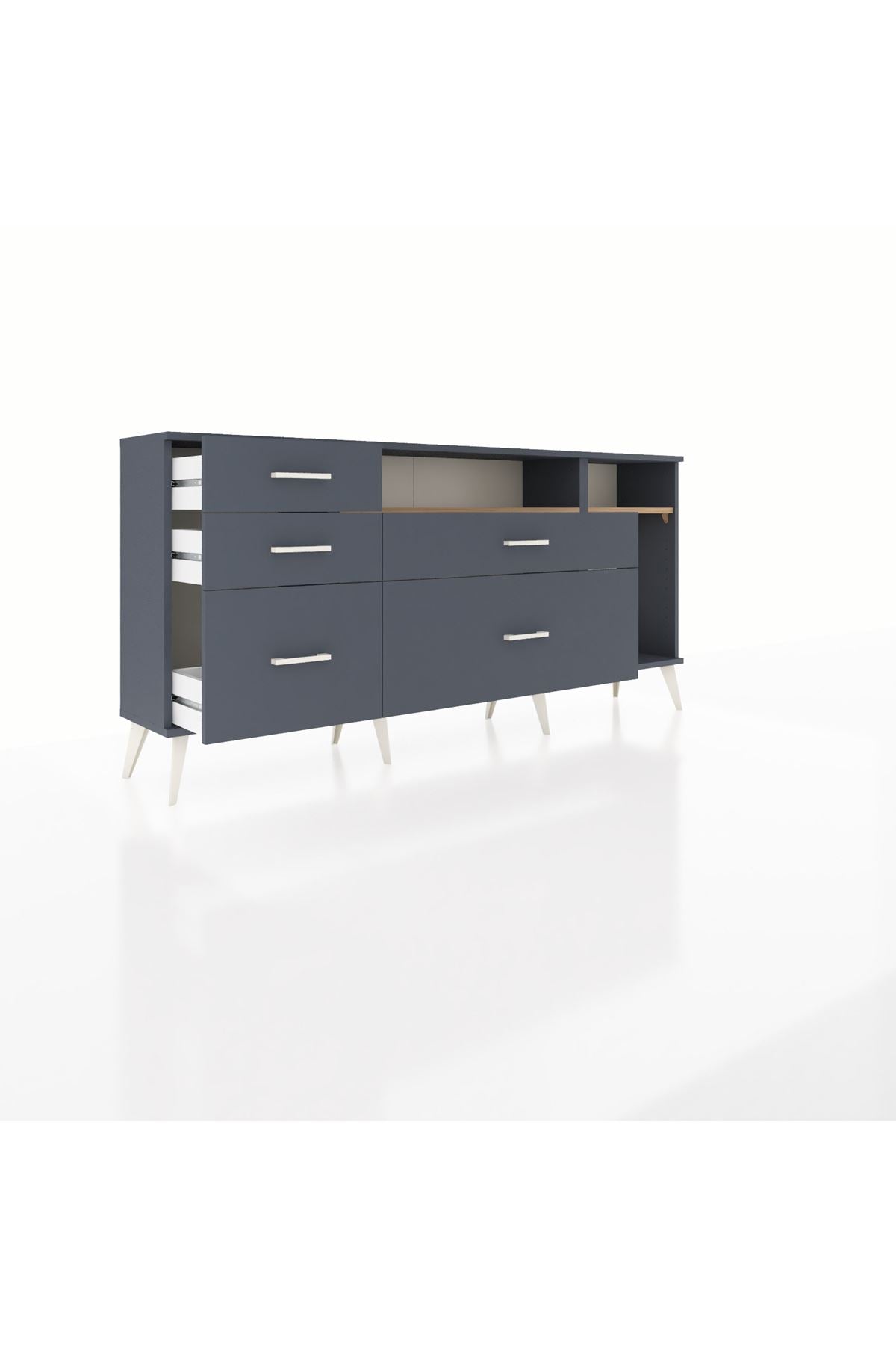 Arges Konsol 2 Raflı 5 Çekmeceli 176x30x83 - S148M015V11A