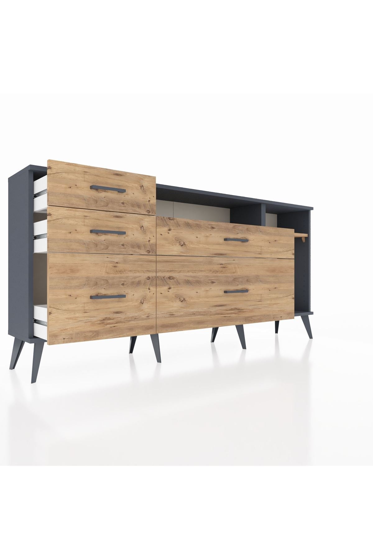 Arges Konsol 2 Raflı 5 Çekmeceli 176x30x83 - S148M015V12A