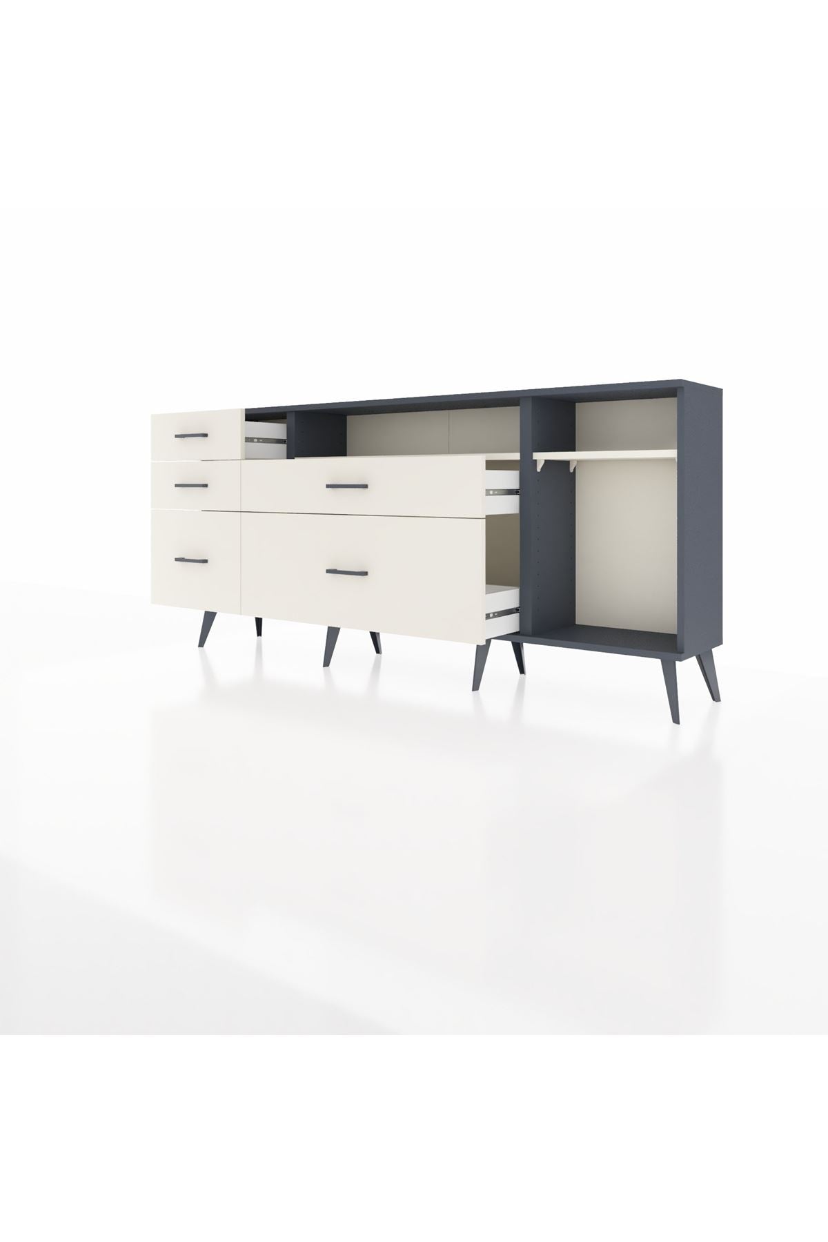 Arges Konsol 2 Raflı 5 Çekmeceli 176x30x83 - S148M015V13A
