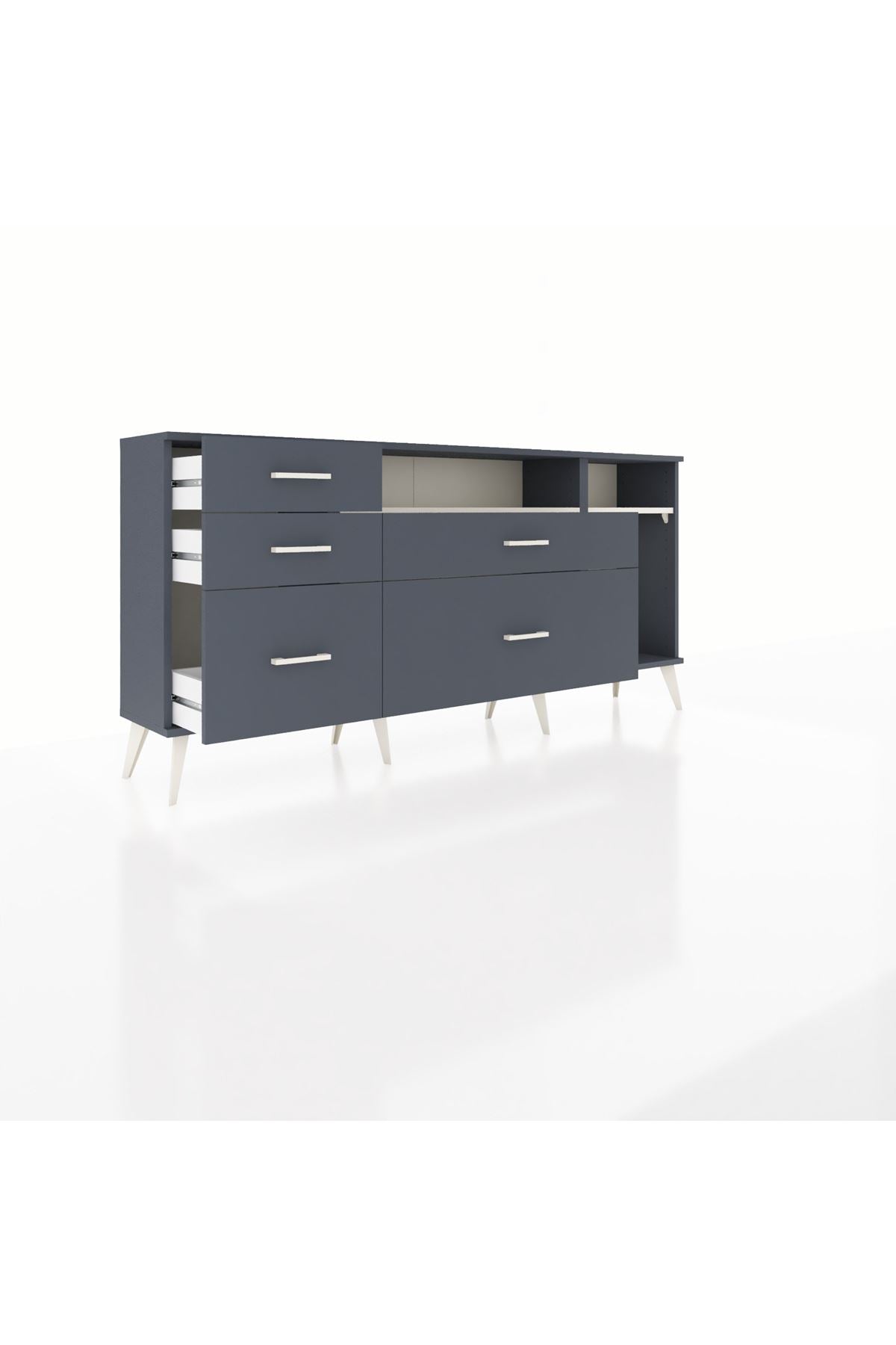 Arges Konsol 2 Raflı 5 Çekmeceli 176x30x83 - S148M015V14A