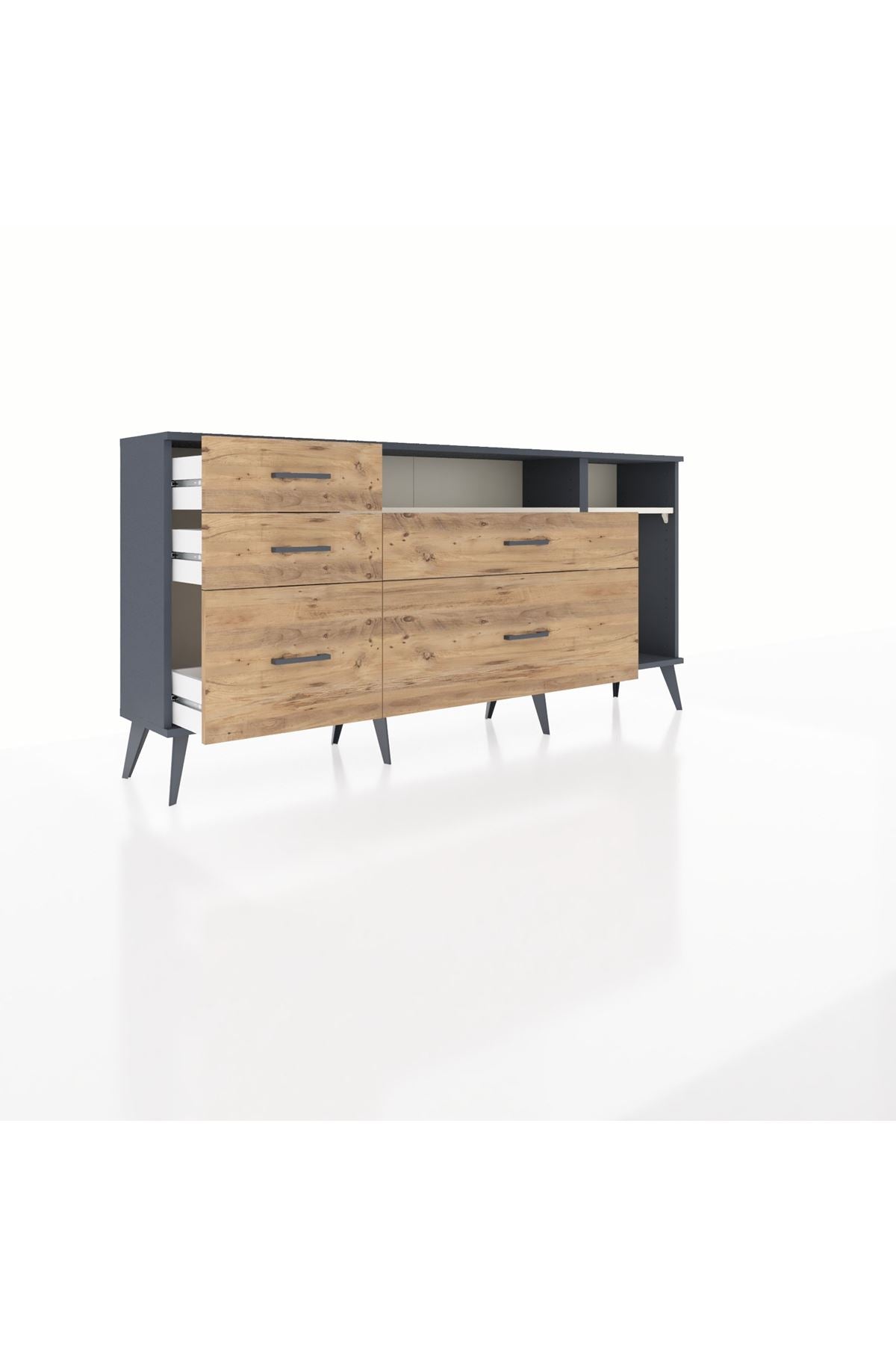 Arges Konsol 2 Raflı 5 Çekmeceli 176x30x83 - S148M015V15A