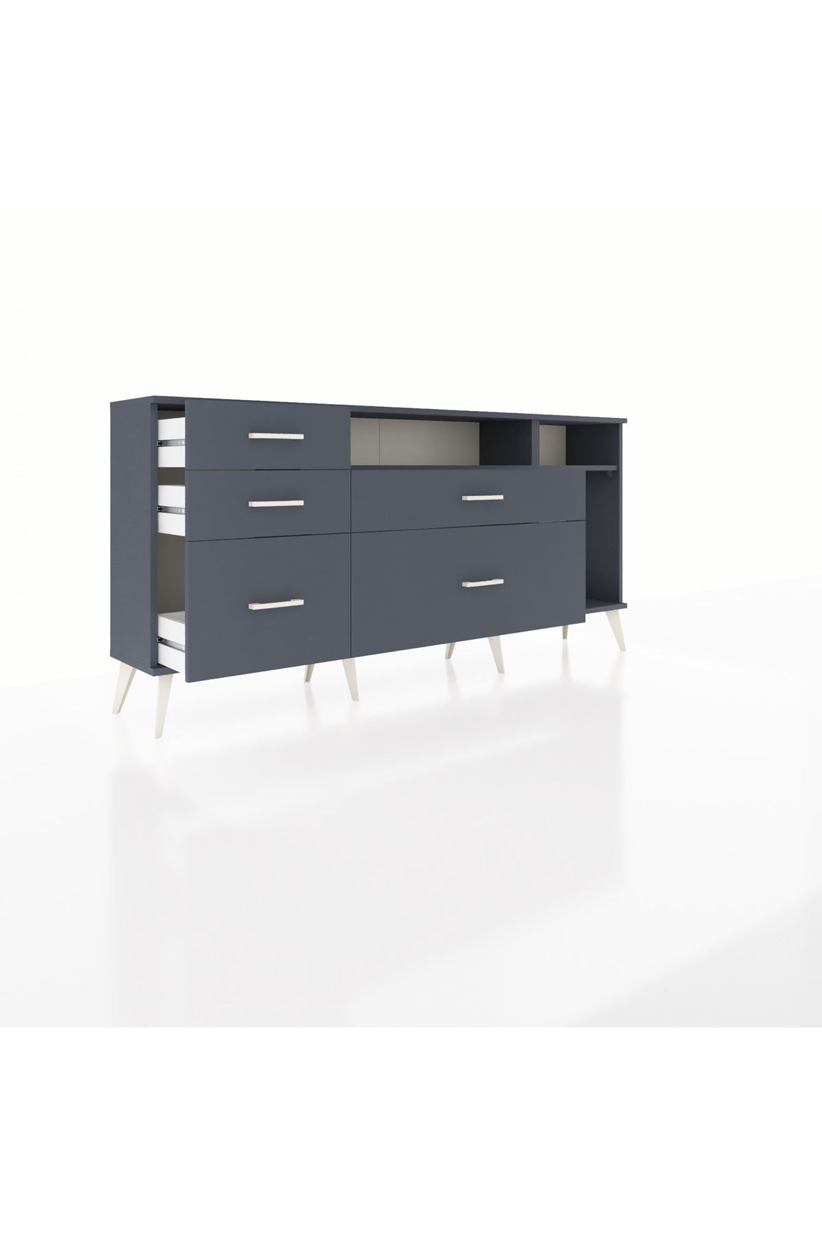 Arges Konsol 2 Raflı 5 Çekmeceli 176x30x83 - S148M015V17A