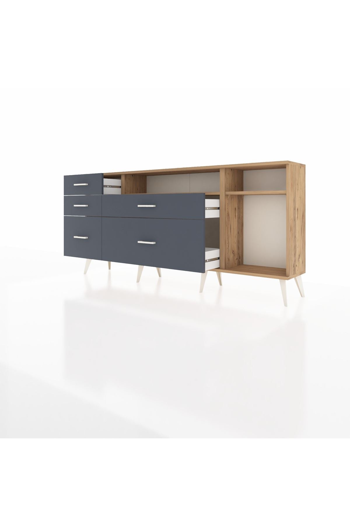 Arges Konsol 2 Raflı 5 Çekmeceli 176x30x83 - S148M015V20A