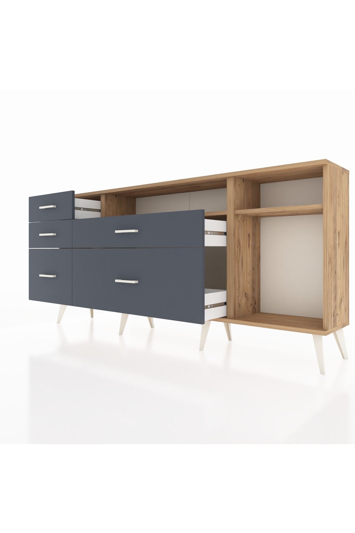Arges Konsol 2 Raflı 5 Çekmeceli 176x30x83 - S148M015V20A