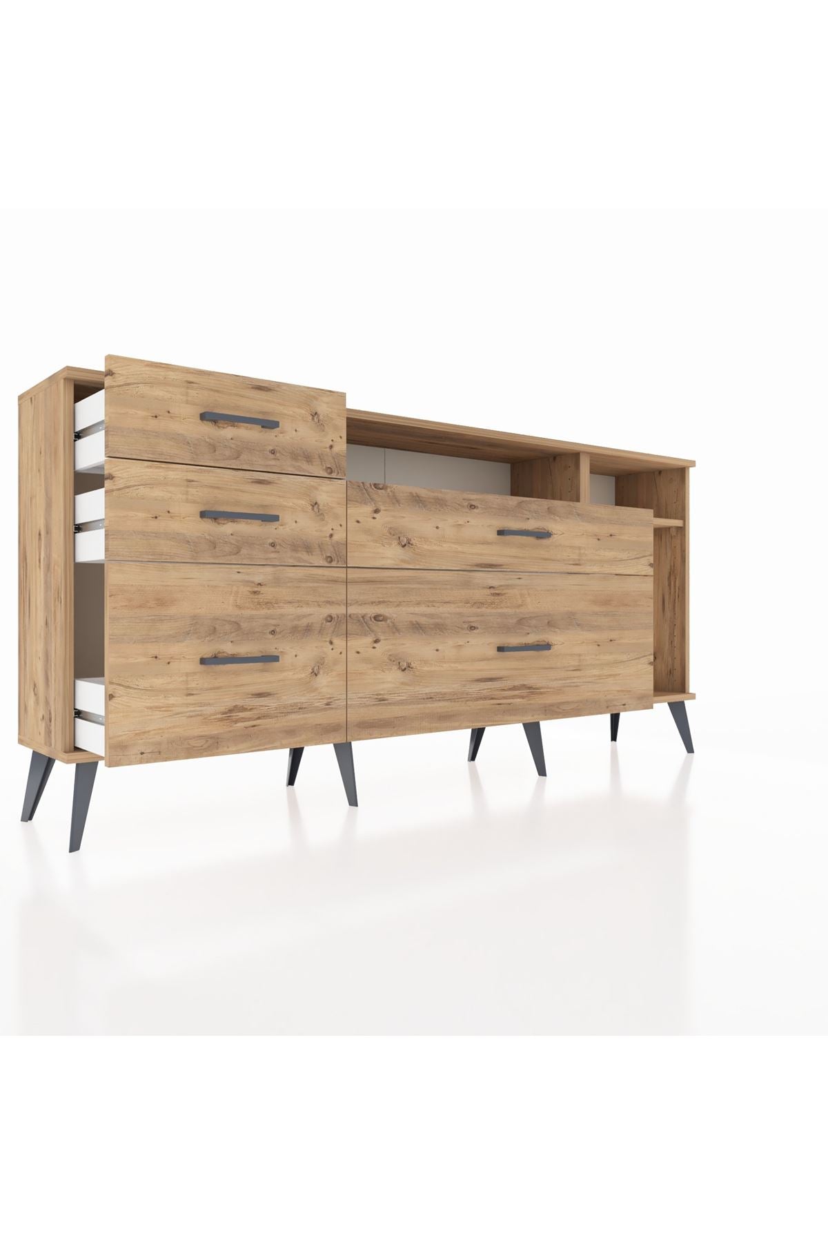 Arges Konsol 2 Raflı 5 Çekmeceli 176x30x83 - S148M015V21A