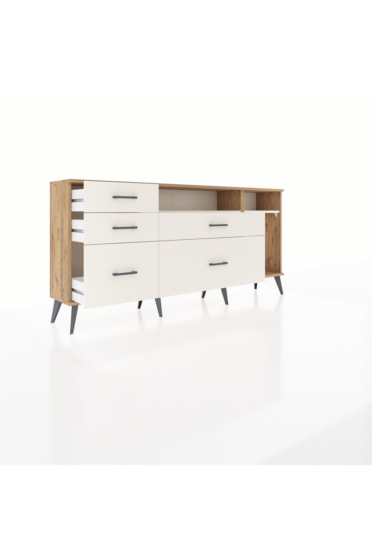 Arges Konsol 2 Raflı 5 Çekmeceli 176x30x83 - S148M015V22A