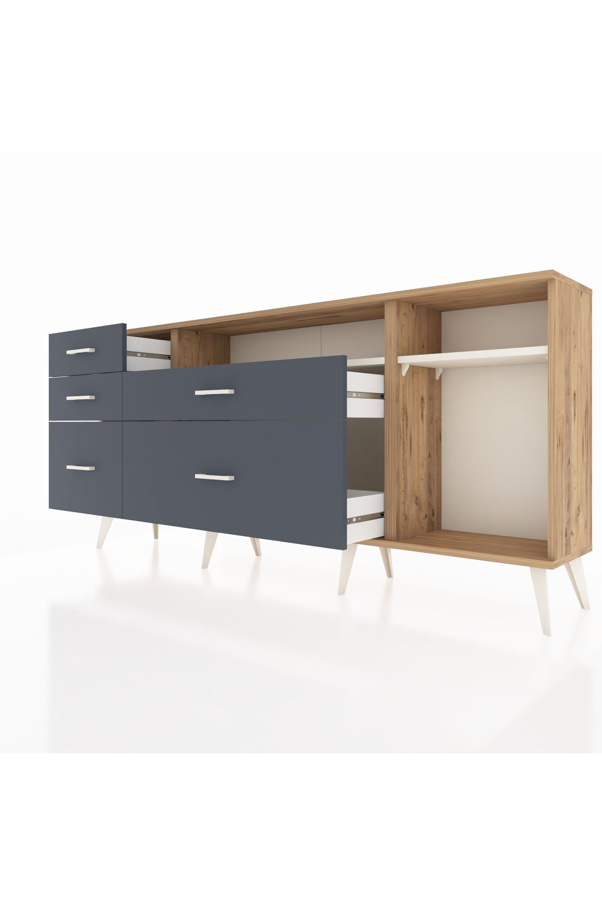 Arges Konsol 2 Raflı 5 Çekmeceli 176x30x83 - S148M015V23A