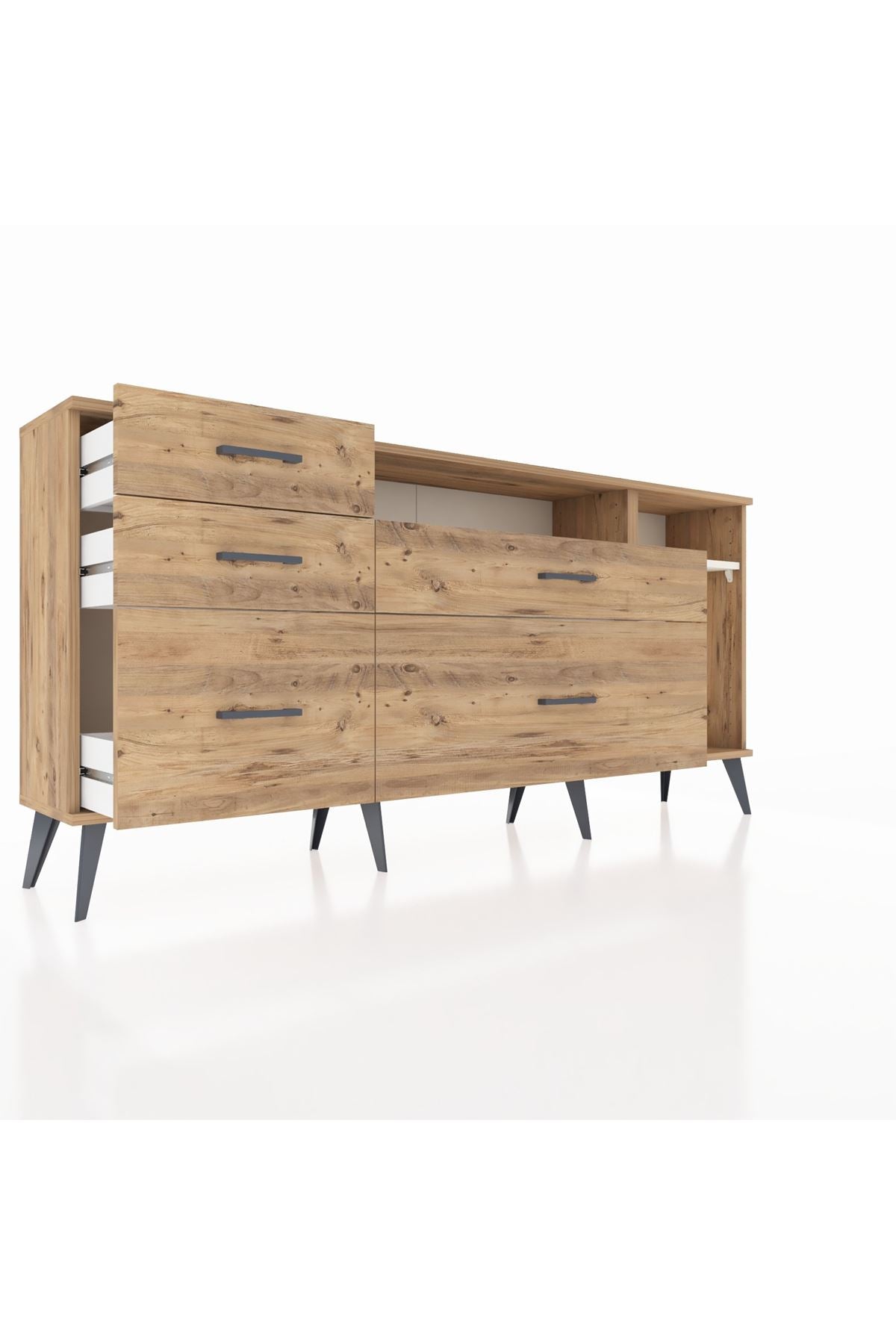 Arges Konsol 2 Raflı 5 Çekmeceli 176x30x83 - S148M015V24A