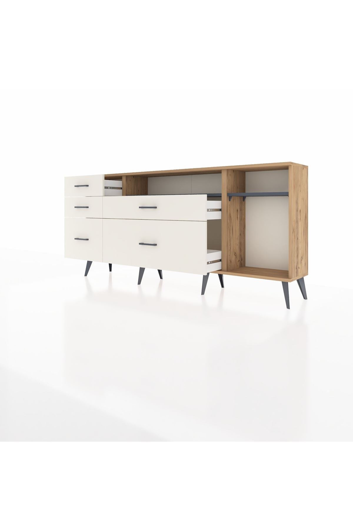 Arges Konsol 2 Raflı 5 Çekmeceli 176x30x83 - S148M015V25A
