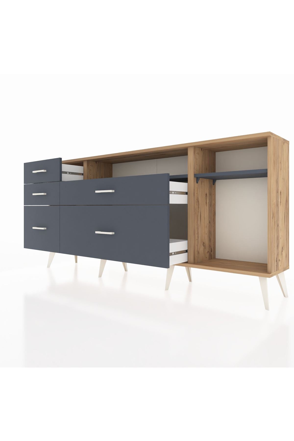 Arges Konsol 2 Raflı 5 Çekmeceli 176x30x83 - S148M015V26A