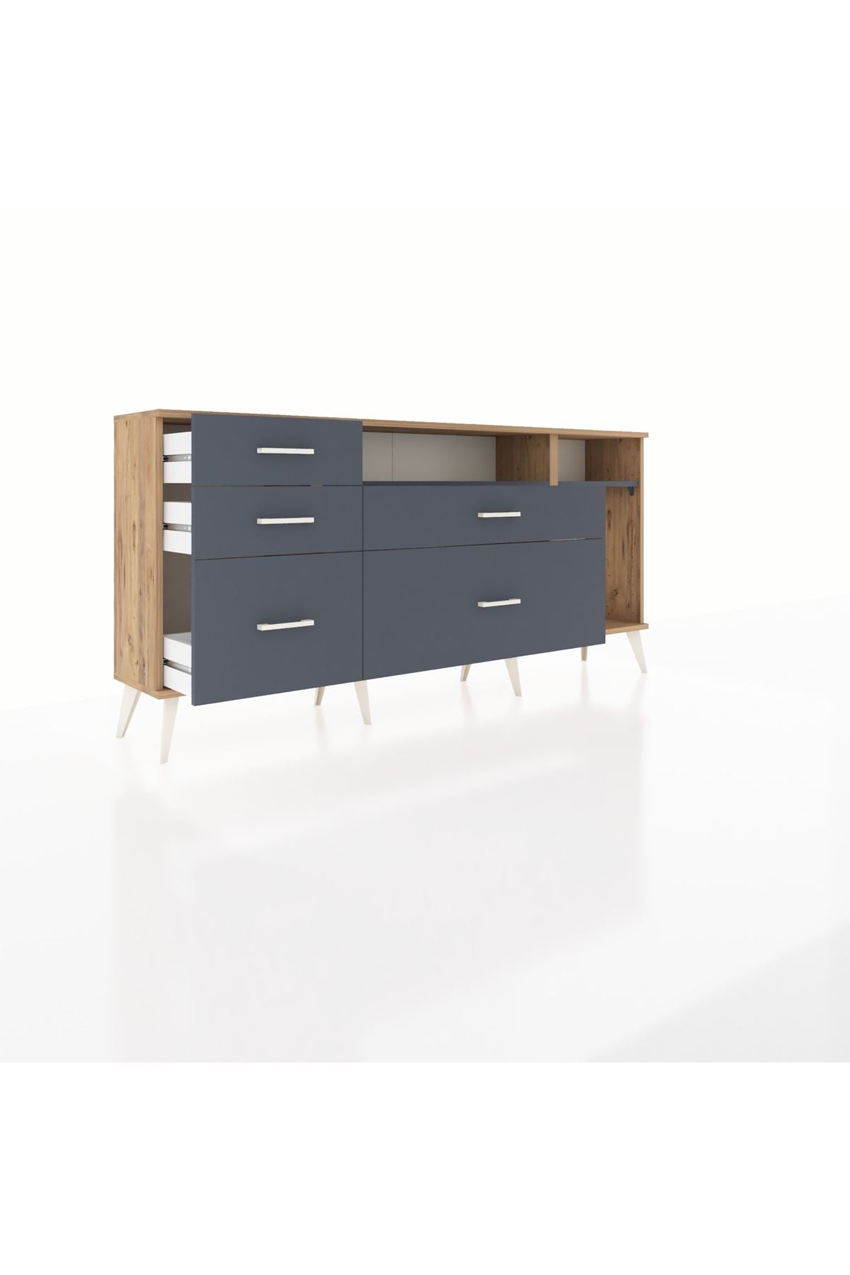 Arges Konsol 2 Raflı 5 Çekmeceli 176x30x83 - S148M015V26A