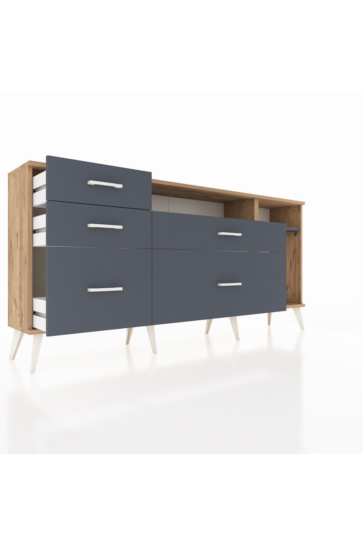 Arges Konsol 2 Raflı 5 Çekmeceli 176x30x83 - S148M015V26A