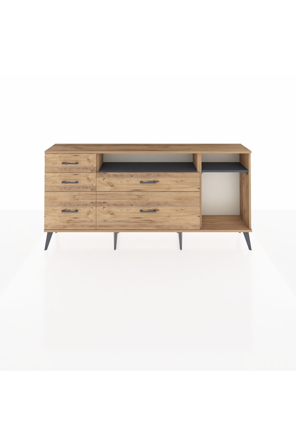 Arges Konsol 2 Raflı 5 Çekmeceli 176x30x83 - S148M015V27A