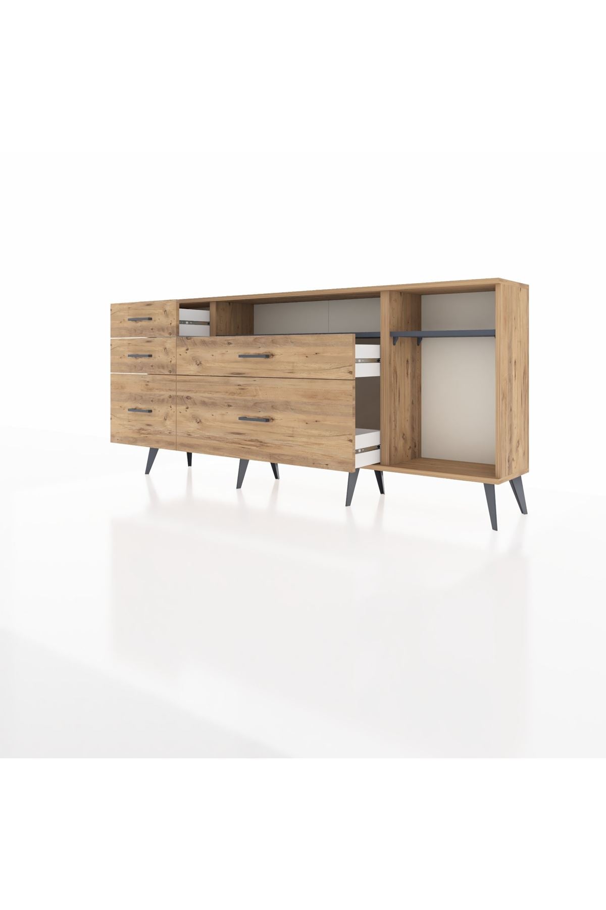 Arges Konsol 2 Raflı 5 Çekmeceli 176x30x83 - S148M015V27A