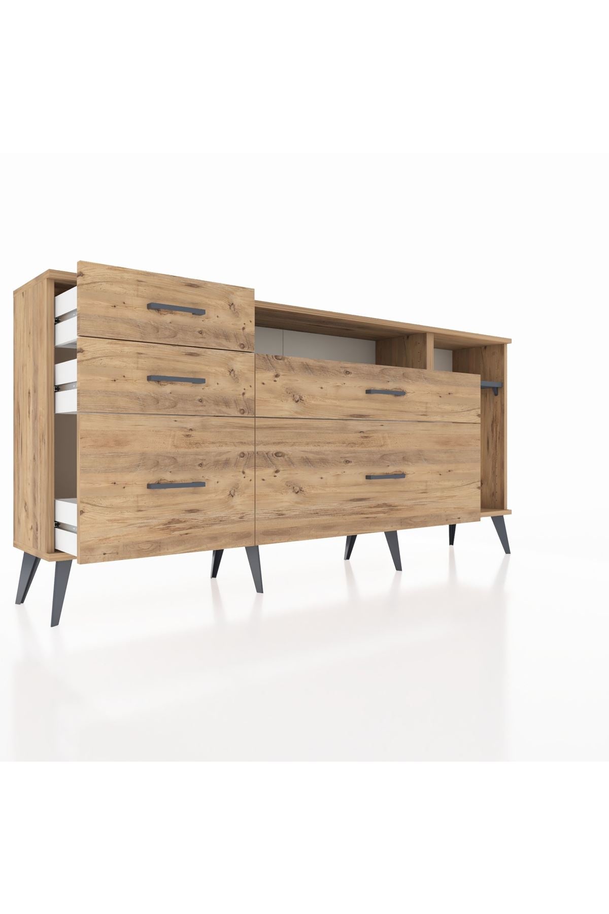Arges Konsol 2 Raflı 5 Çekmeceli 176x30x83 - S148M015V27A