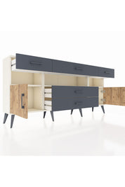 Arges Konsol 3 Raflı 5 Çekmeceli 2 Kapaklı 176x30x83 - S148M016V02A