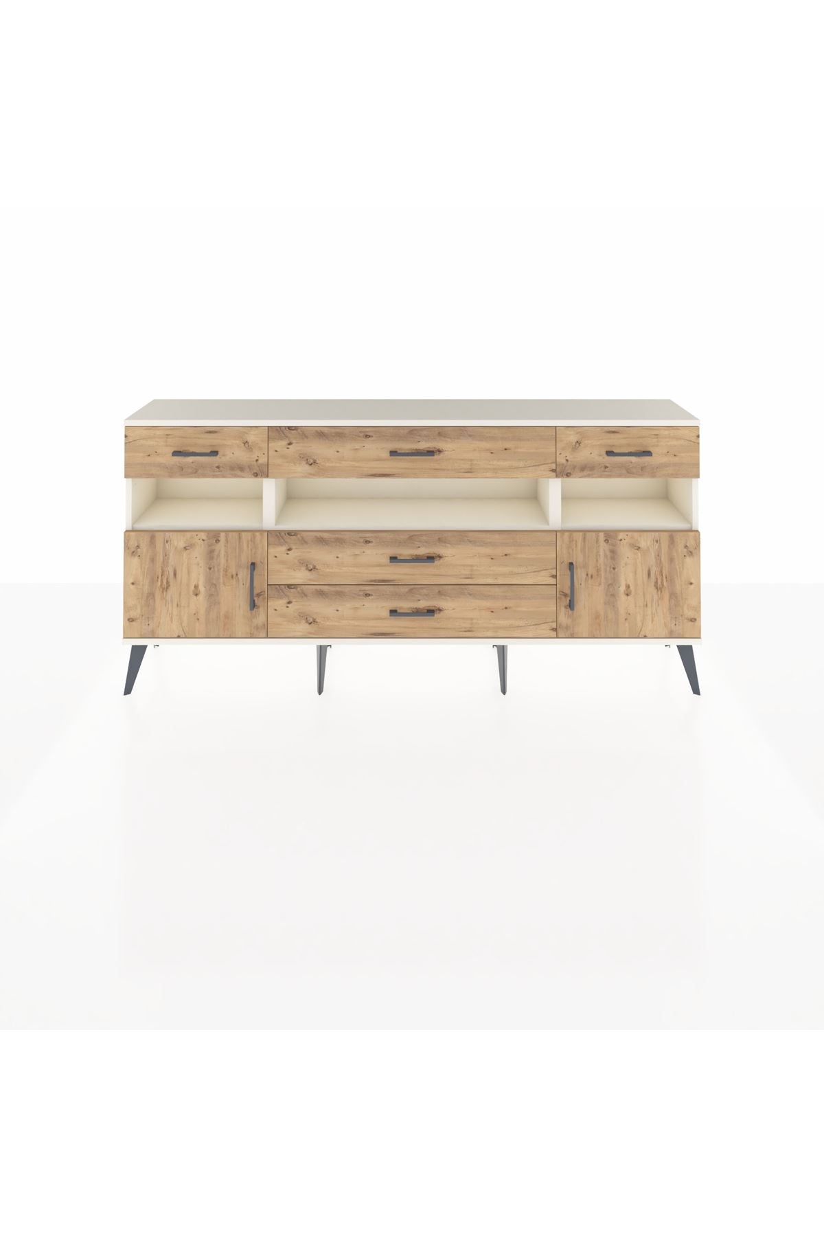 Arges Konsol 3 Raflı 5 Çekmeceli 2 Kapaklı 176x30x83 - S148M016V03A