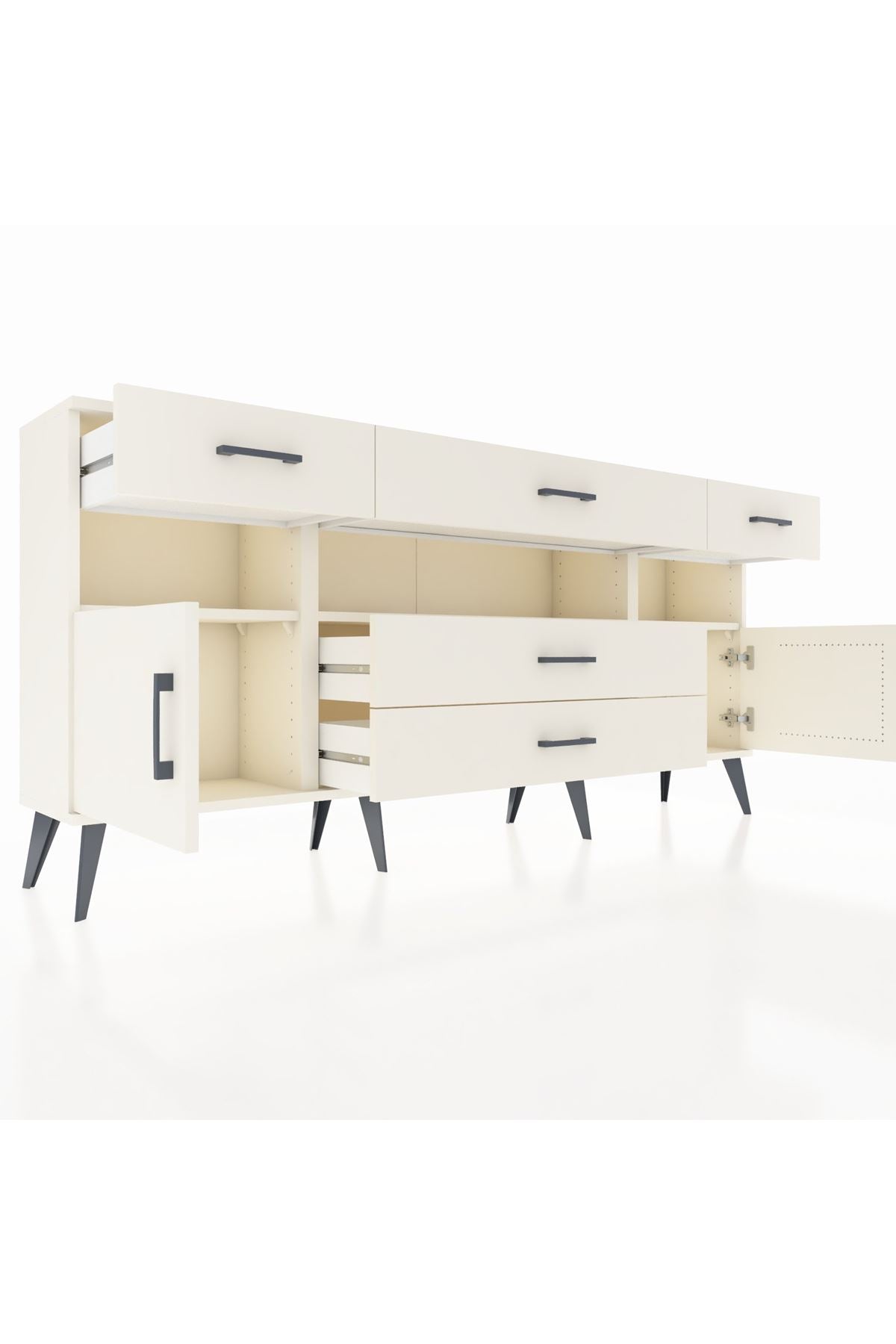 Arges Konsol 3 Raflı 5 Çekmeceli 2 Kapaklı 176x30x83 - S148M016V04A
