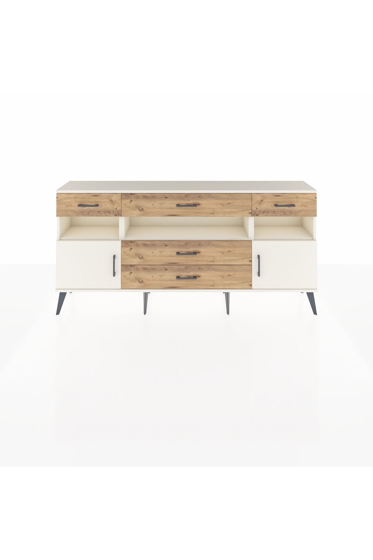 Arges Konsol 3 Raflı 5 Çekmeceli 2 Kapaklı 176x30x83 - S148M016V06A