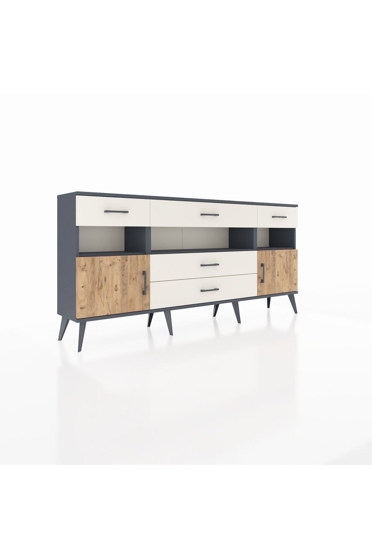 Arges Konsol 3 Raflı 5 Çekmeceli 2 Kapaklı 176x30x83 - S148M016V10A