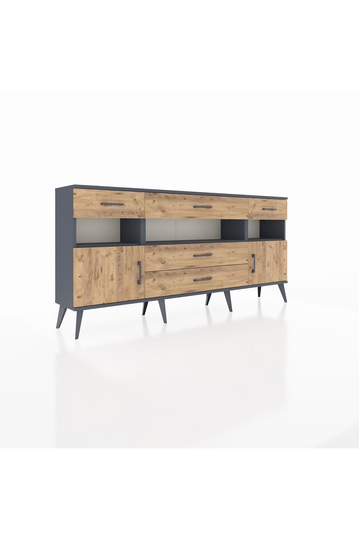 Arges Konsol 3 Raflı 5 Çekmeceli 2 Kapaklı 176x30x83 - S148M016V12A