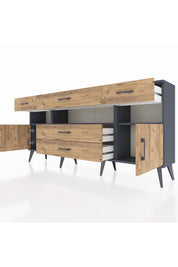 Arges Konsol 3 Raflı 5 Çekmeceli 2 Kapaklı 176x30x83 - S148M016V12A