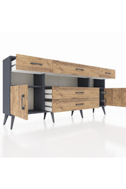 Arges Konsol 3 Raflı 5 Çekmeceli 2 Kapaklı 176x30x83 - S148M016V12A