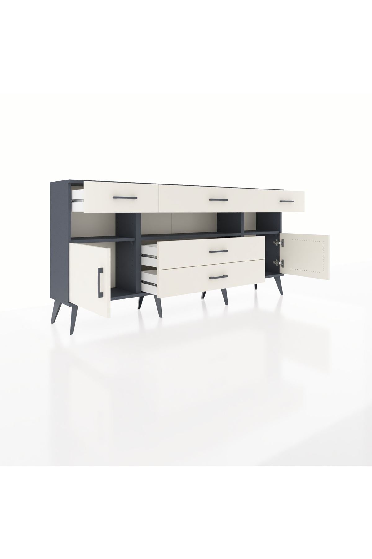 Arges Konsol 3 Raflı 5 Çekmeceli 2 Kapaklı 176x30x83 - S148M016V13A