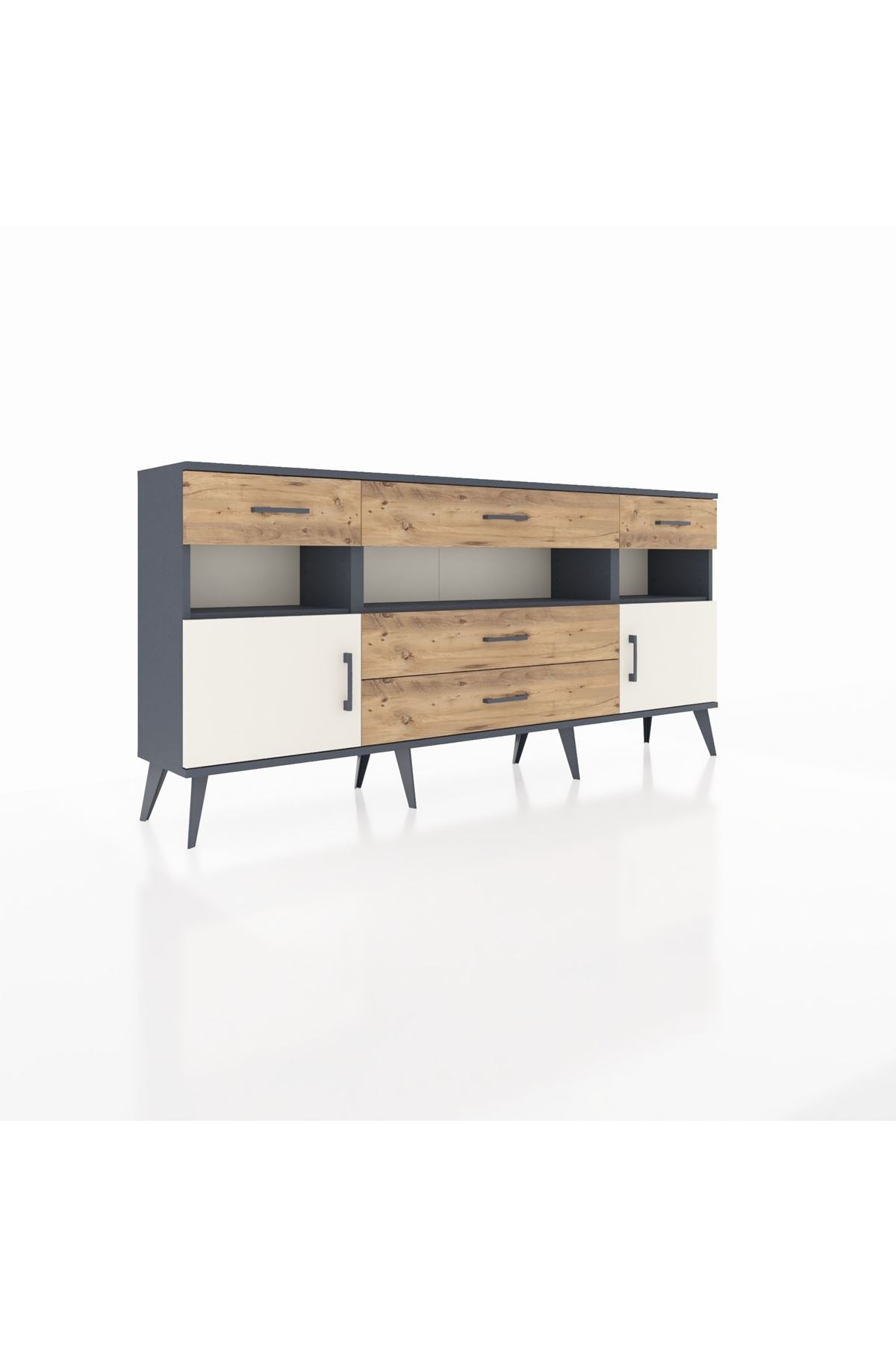 Arges Konsol 3 Raflı 5 Çekmeceli 2 Kapaklı 176x30x83 - S148M016V15A