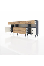 Arges Konsol 3 Raflı 5 Çekmeceli 2 Kapaklı 176x30x83 - S148M016V15A