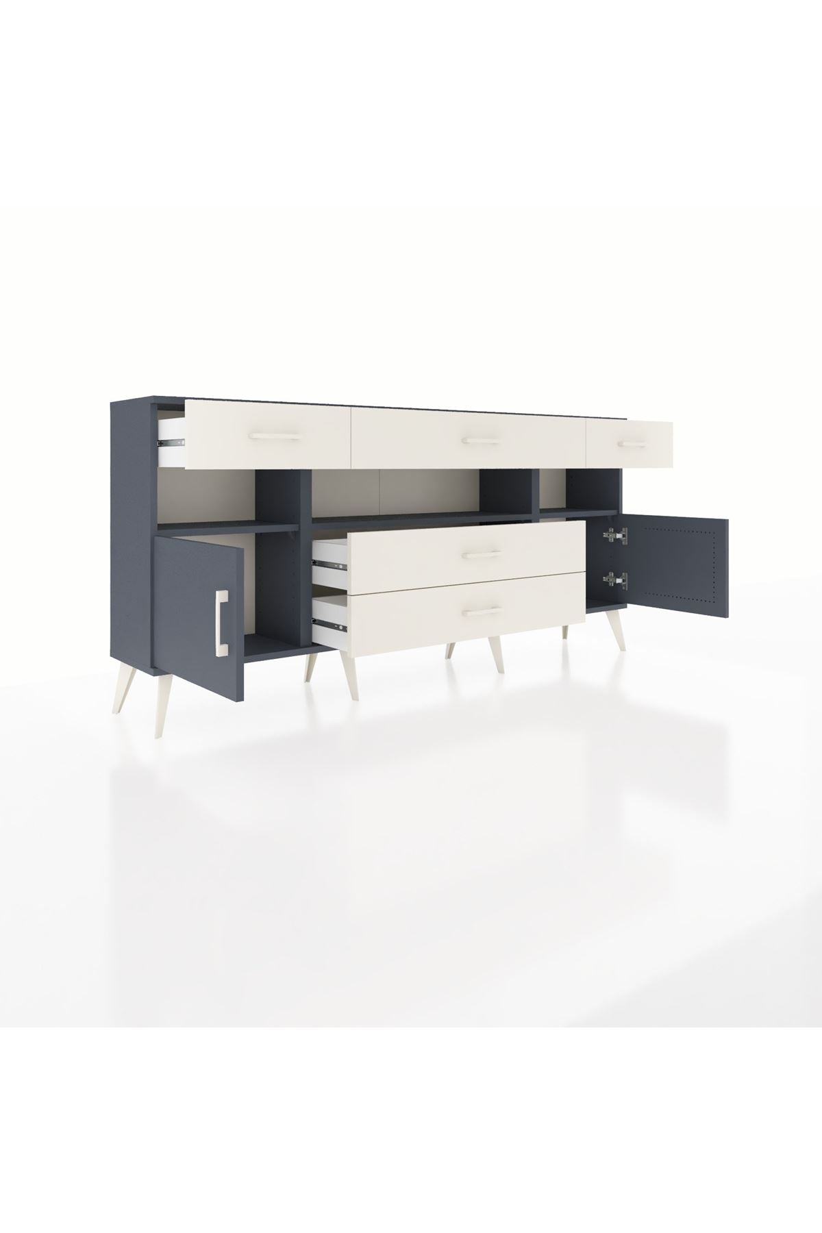 Arges Konsol 3 Raflı 5 Çekmeceli 2 Kapaklı 176x30x83 - S148M016V16A